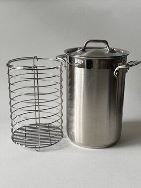 All-Clad Stainless Steel Asparagus Steamer Tall Vegetable Pot w/ Basket Lid